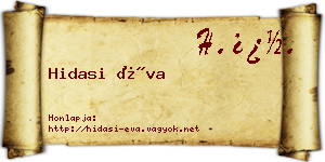 Hidasi Éva névjegykártya