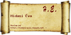 Hidasi Éva névjegykártya